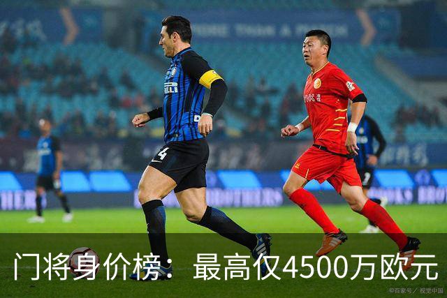 门将身价榜：最高仅4500万欧元 奥纳纳并列第2